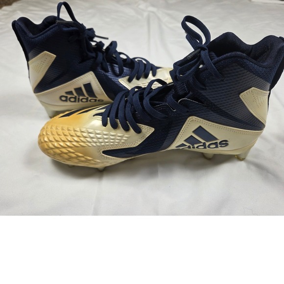 ADIDAS FREAK X CARBON MID FOOTBALL CLEATS MENS SIZE 8 NAVY/GOLD. NO BOX - Picture 6 of 8